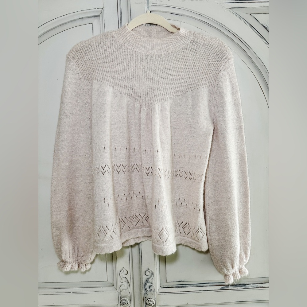 LC Lauren Conrad Soft Pink/Cream Knit Women’s Sweater, Sz S